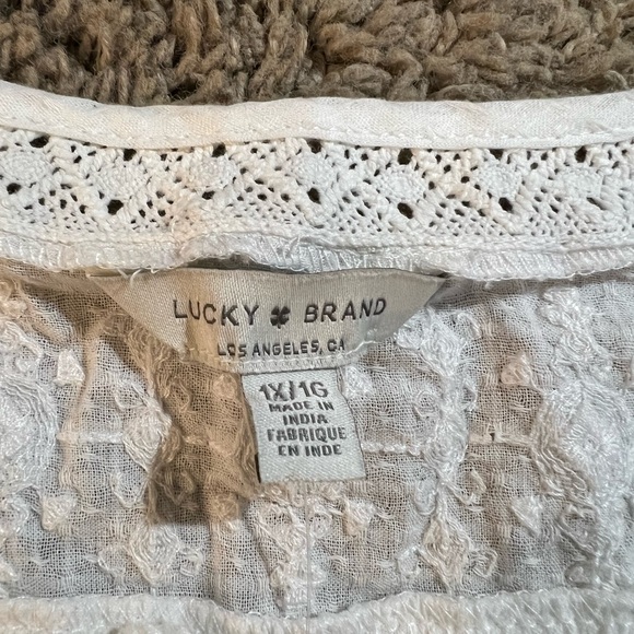 Lucky Brand White Sleeveless Boho Lace Tassel Top – 1X NWT - Picture 6 of 14